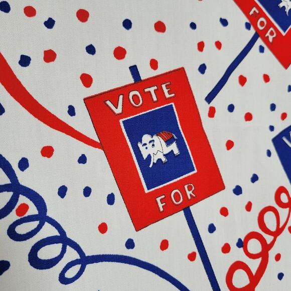 Vintage 1972 Klopman Mills Republican Elephant Political VOTE Fabric, 44.5x114 - Picture 4 of 6